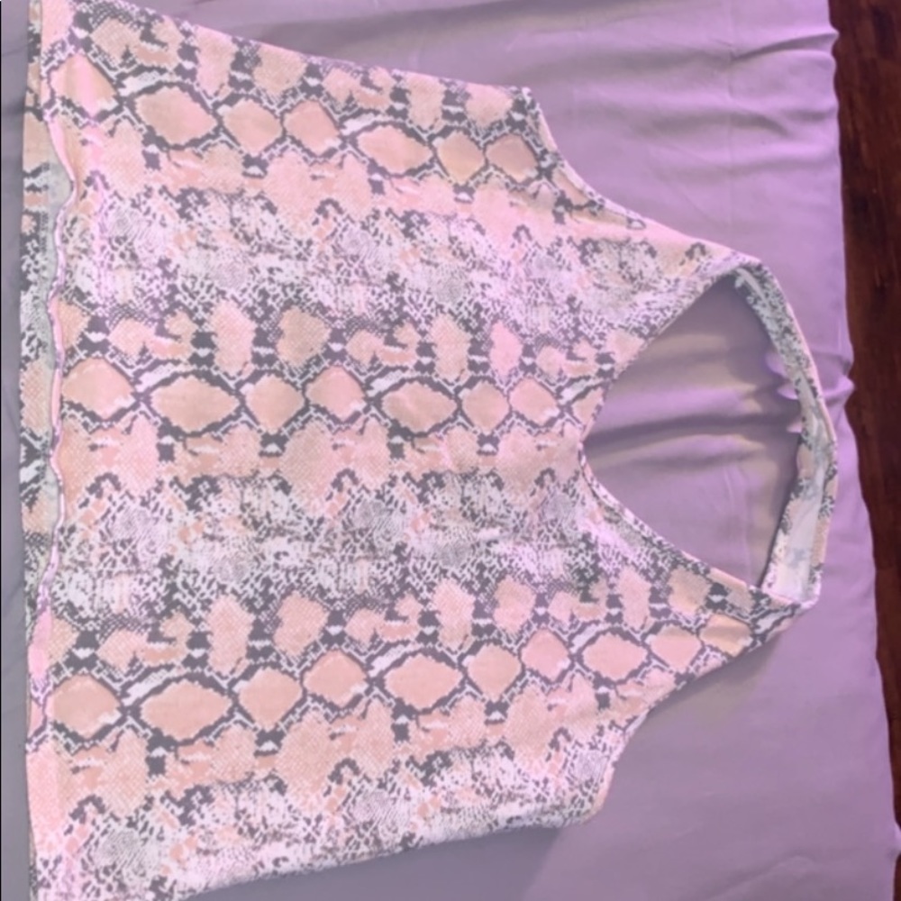 American Eagle peach snakeskin print top